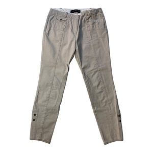 Zara Equestrian Riding Pants Chaps Ankle Button Tapered Horses Taupe Sz M